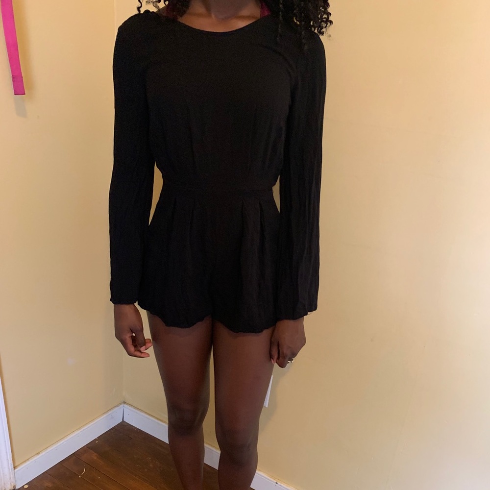 Black long sleeve romper